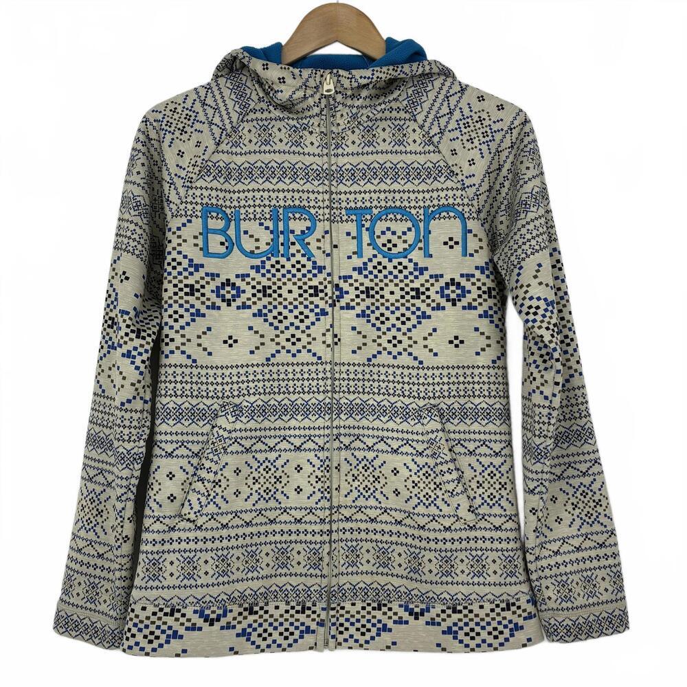 Burton Women's Medium Hooded Zip-Up Jacket Geometric Pattern